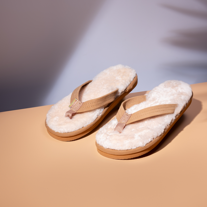 Brown Sheepskin Sandals