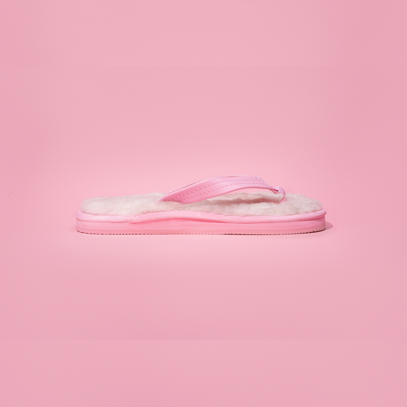 Pink Sheepskin Sandals