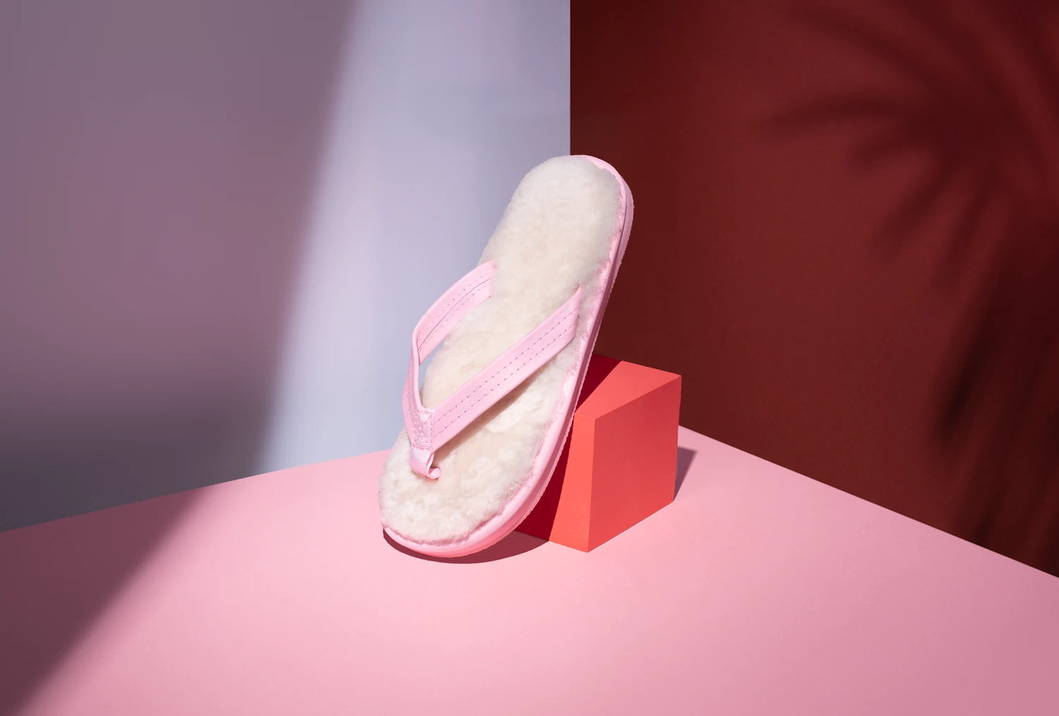 Pink Bonsai sheepskin sandal