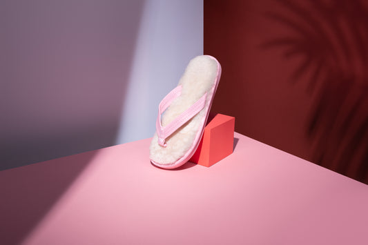 Pink Sheepskin Sandals