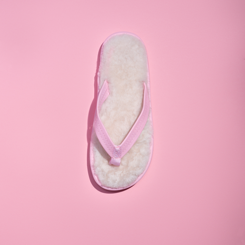 Pink Sheepskin Sandals