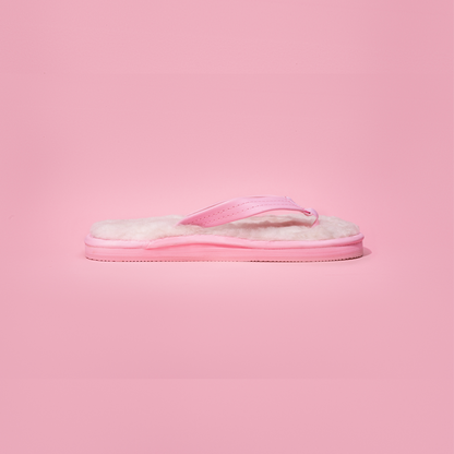 Pink Sheepskin Sandals