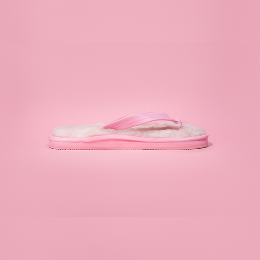 Pink Sheepskin Sandals