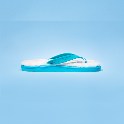 Blue Sheepskin Sandals